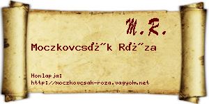 Moczkovcsák Róza névjegykártya